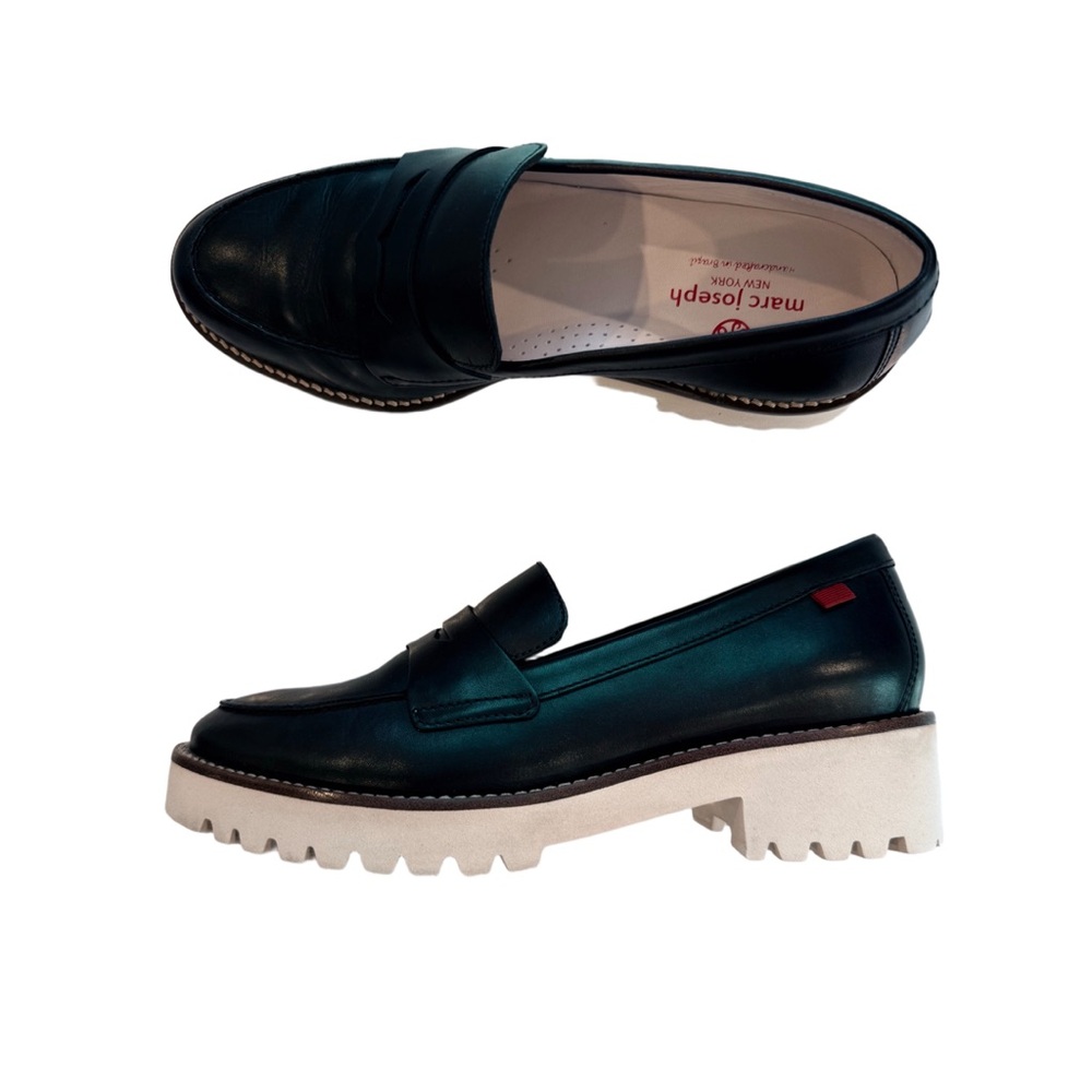 Black Leather Loafers by Marc Joseph